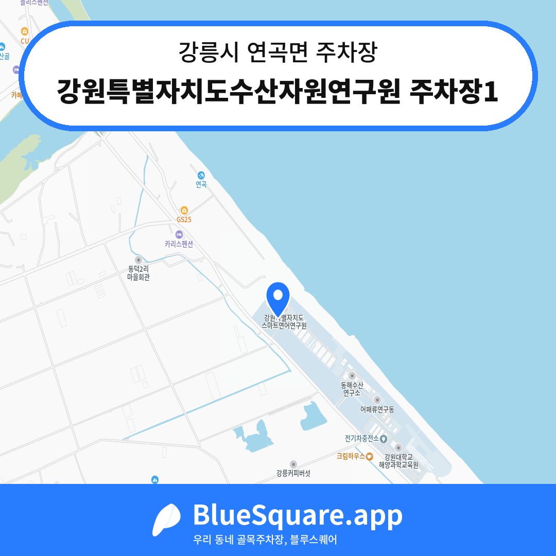 강원특별자치도수산자원연구원 주차장1 위치 지도 — 강원 강릉시 연곡면 | 블루스퀘어 주차