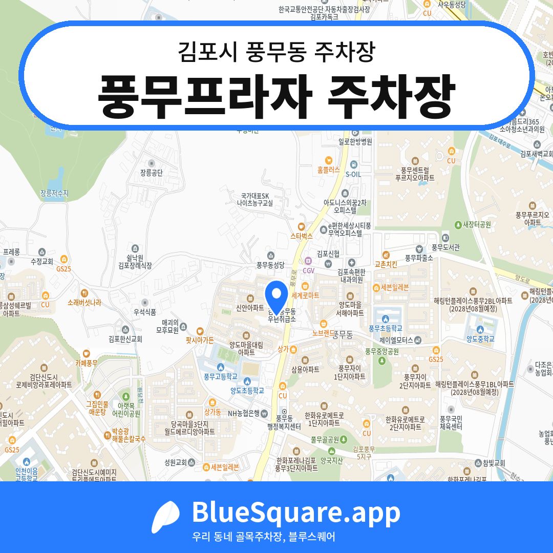 풍무프라자 주차장 위치 지도 — 경기 김포시 풍무동 | 블루스퀘어 주차