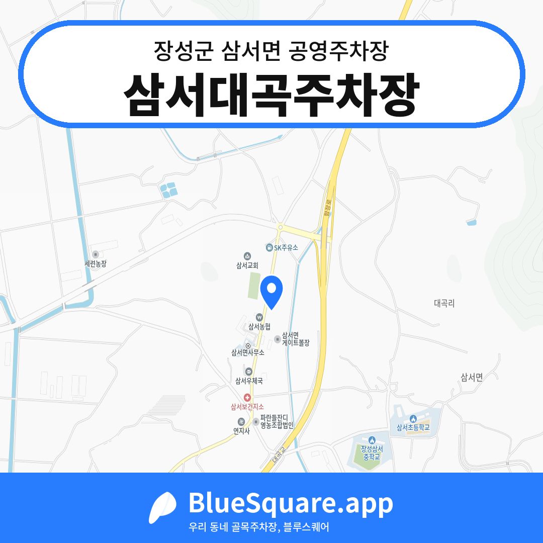 삼서대곡주차장 위치 지도 — 전남 장성군 삼서면 | 블루스퀘어 주차