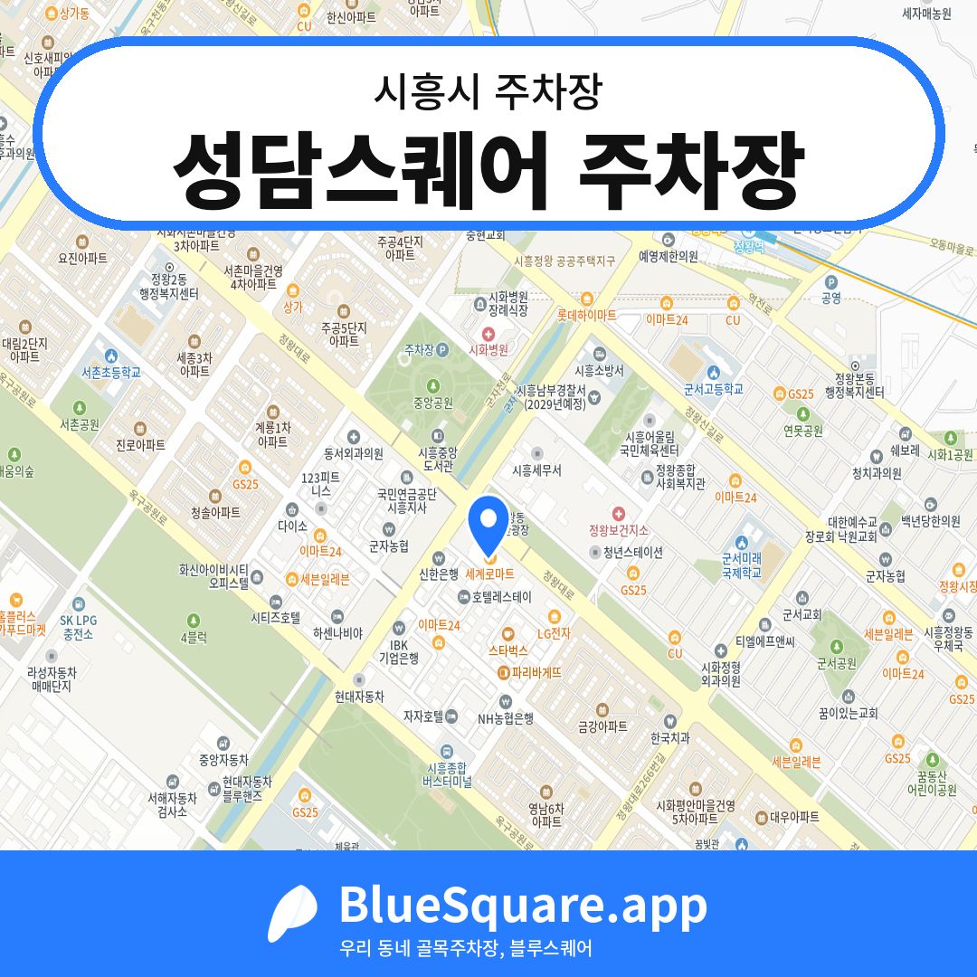 성담스퀘어 주차장 위치 지도 — 경기 시흥시 | 블루스퀘어 주차