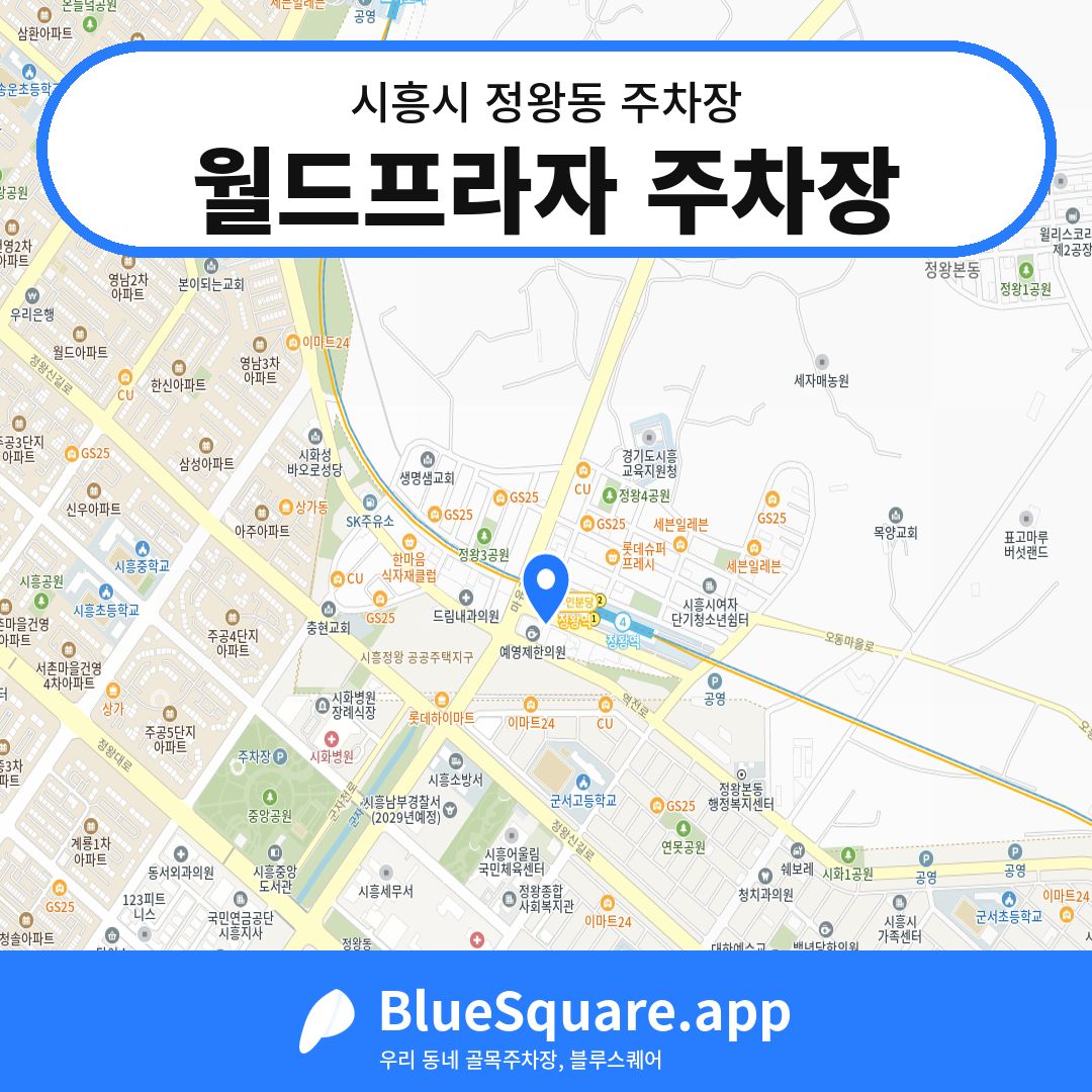 월드프라자 주차장 위치 지도 — 경기 시흥시 정왕동 | 블루스퀘어 주차