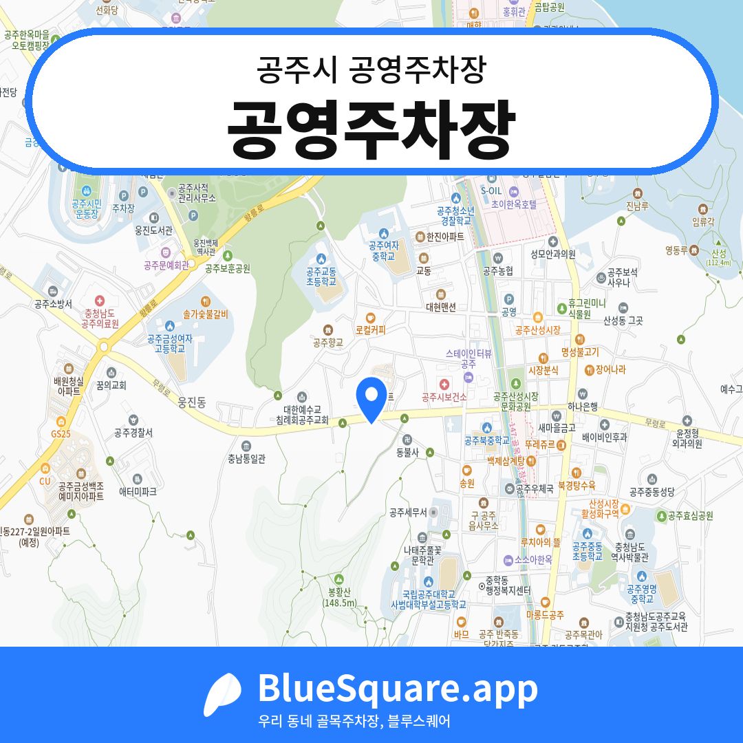 공영주차장 위치 지도 — 충남 공주시 | 블루스퀘어 주차