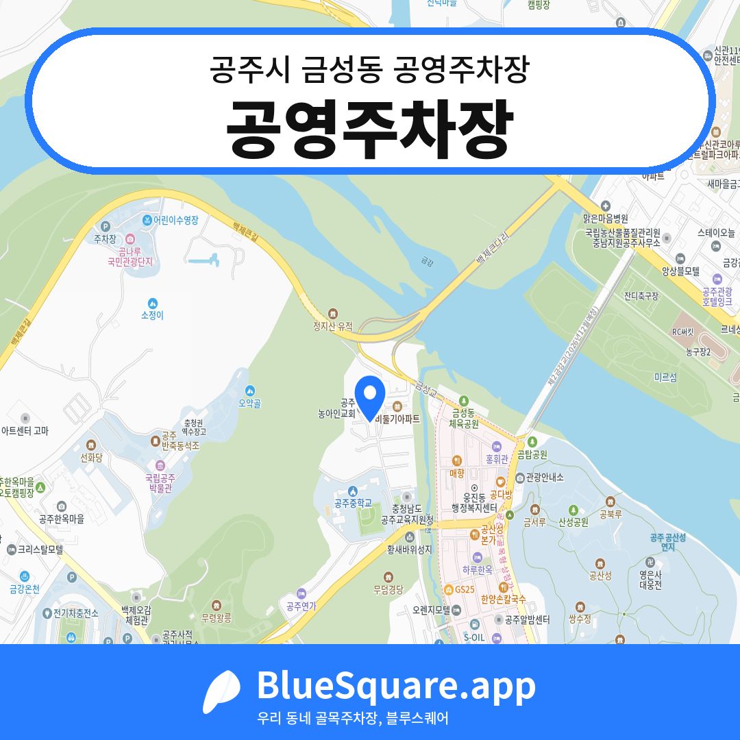 공영주차장 위치 지도 — 충남 공주시 금성동 | 블루스퀘어 주차