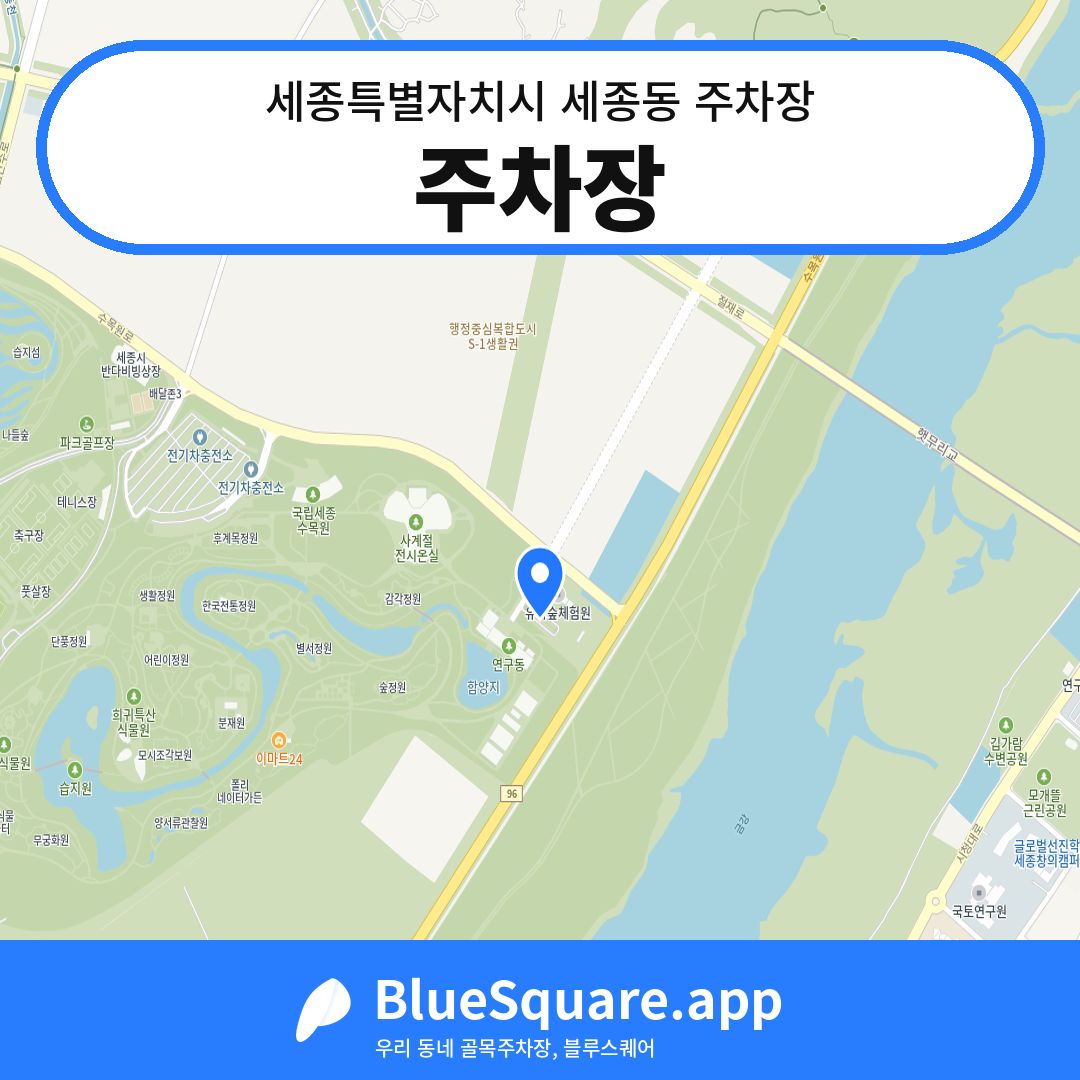 주차장 위치 지도 — 세종 세종특별자치시 세종동 | 블루스퀘어 주차