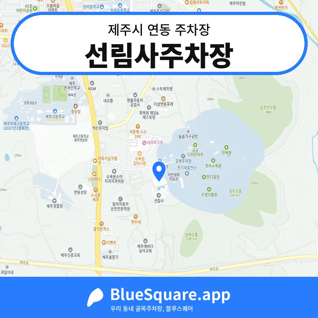 선림사주차장 위치 지도 — 제주 제주시 연동 | 블루스퀘어 주차