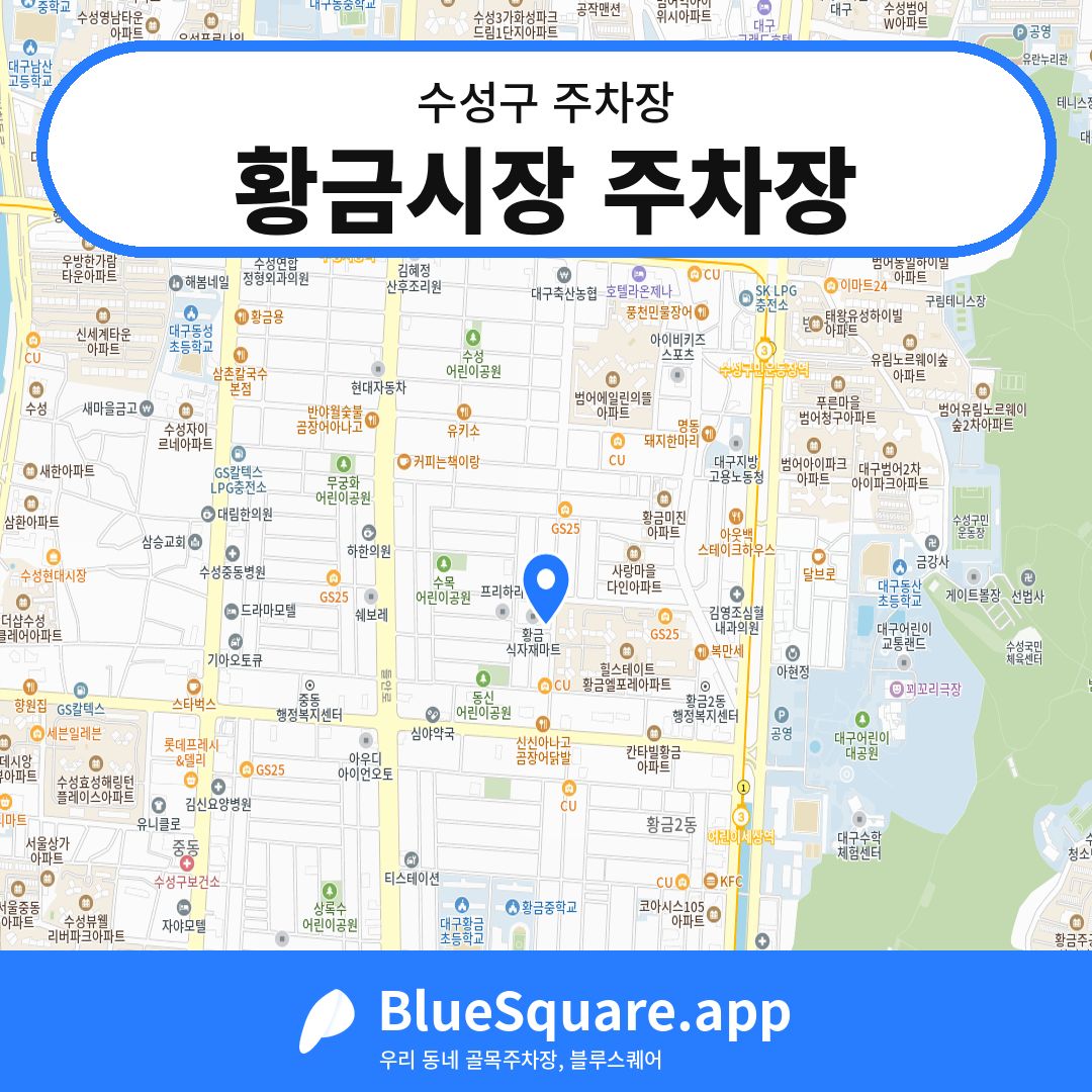 황금시장 주차장 위치 지도 — 대구 수성구 | 블루스퀘어 주차