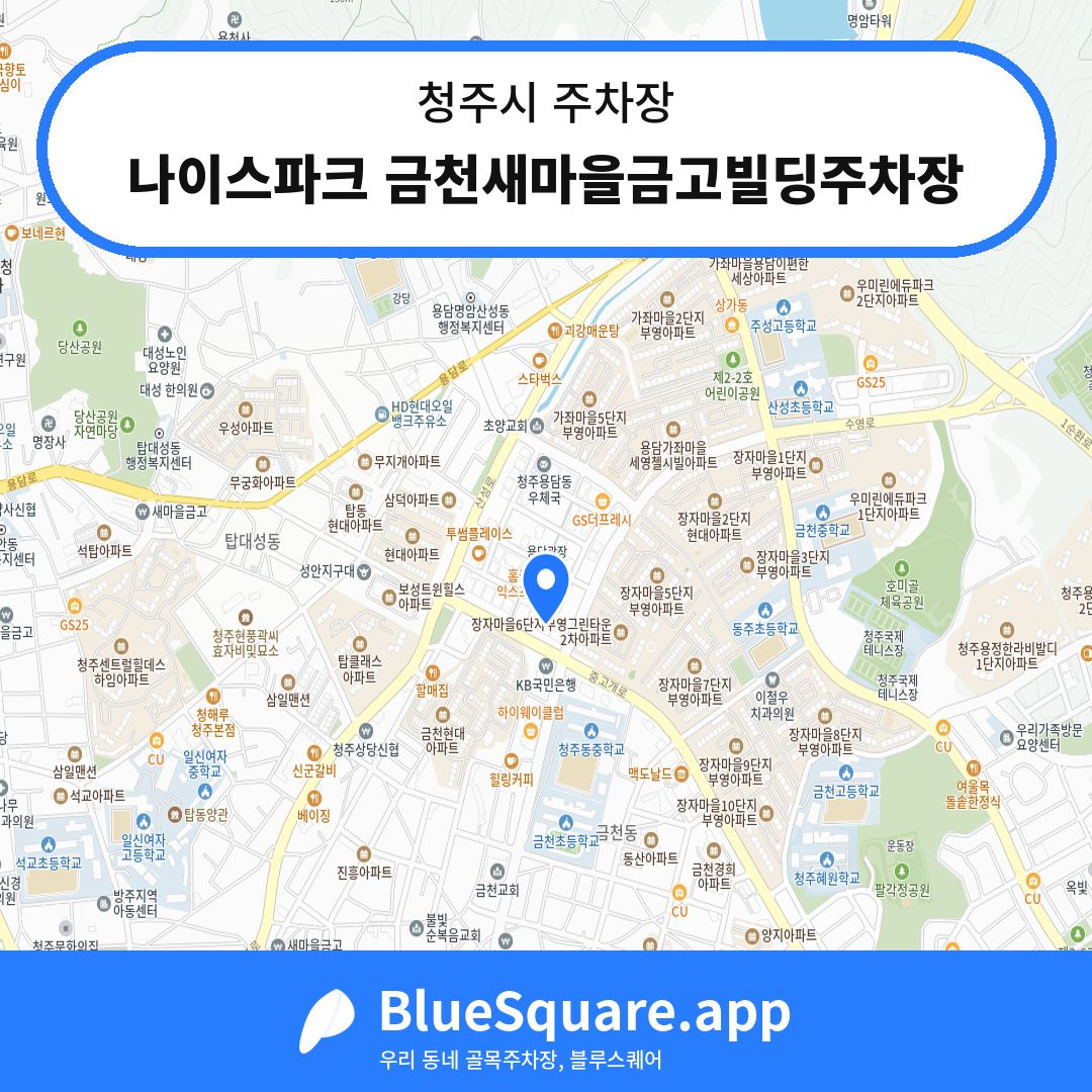 나이스파크 금천새마을금고빌딩주차장 위치 지도 — 충북 청주시 | 블루스퀘어 주차