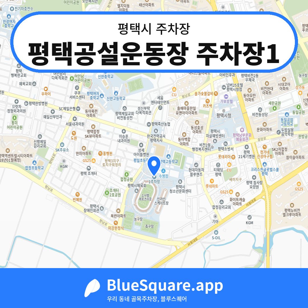 평택공설운동장 주차장1 위치 지도 — 경기 평택시 | 블루스퀘어 주차
