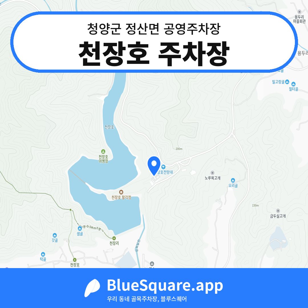 천장호 주차장 위치 지도 — 충남 청양군 정산면 | 블루스퀘어 주차