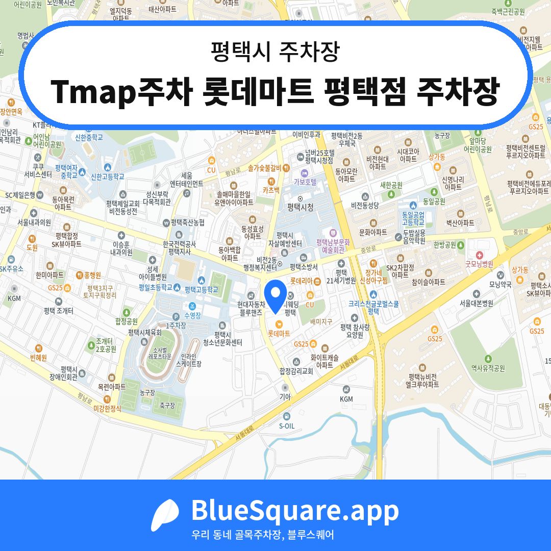 Tmap주차 롯데마트 평택점 주차장 위치 지도 — 경기 평택시 | 블루스퀘어 주차