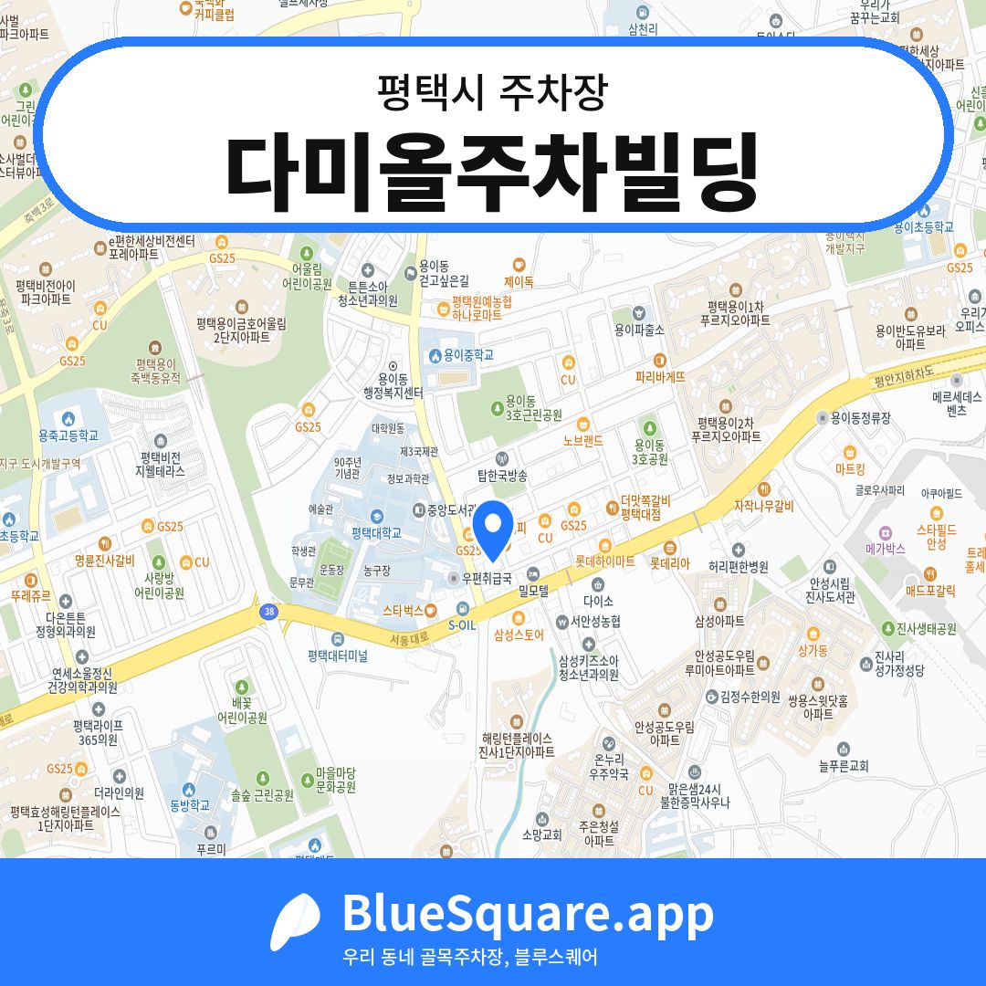 다미올주차빌딩 위치 지도 — 경기 평택시 | 블루스퀘어 주차