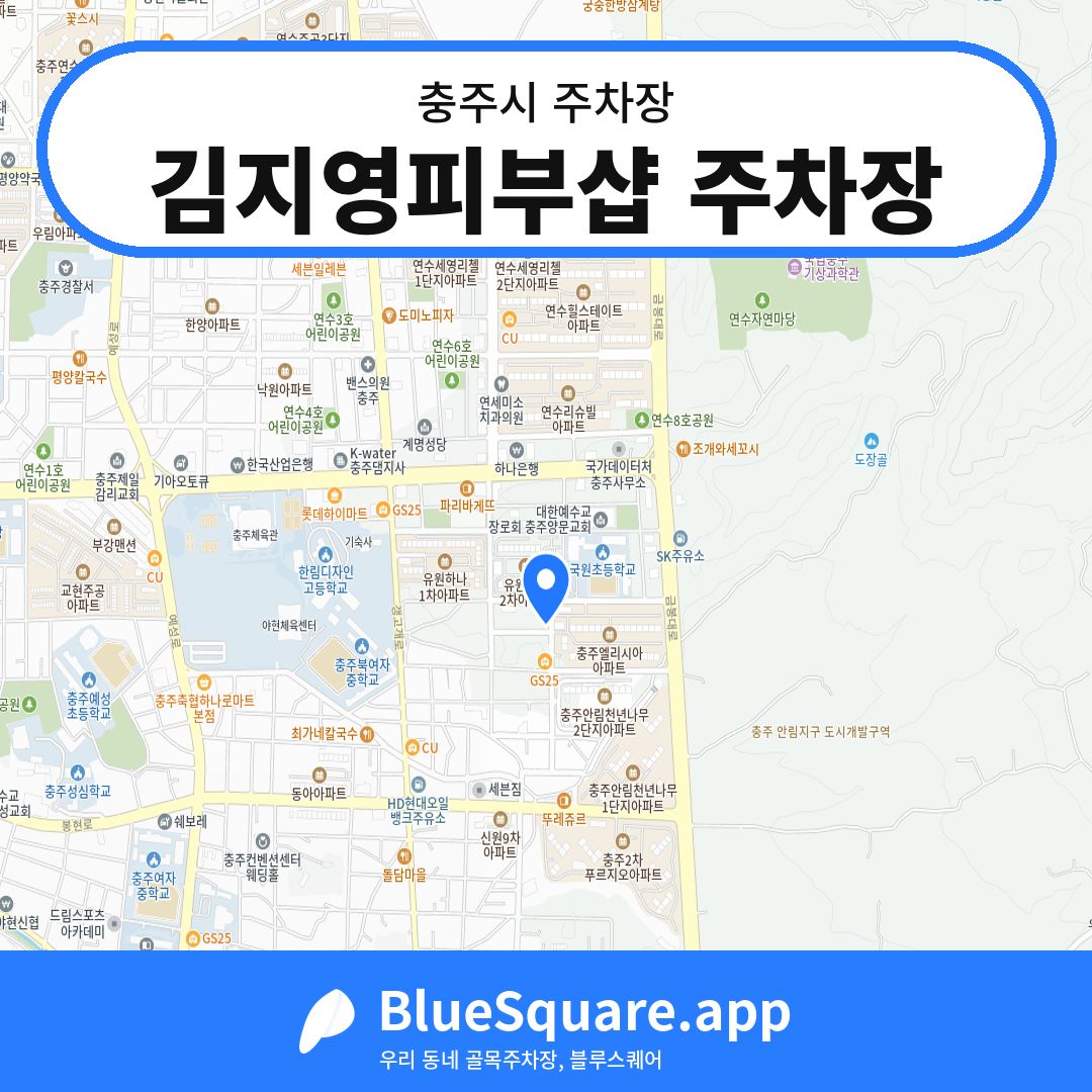 김지영피부샵 주차장 위치 지도 — 충북 충주시 | 블루스퀘어 주차