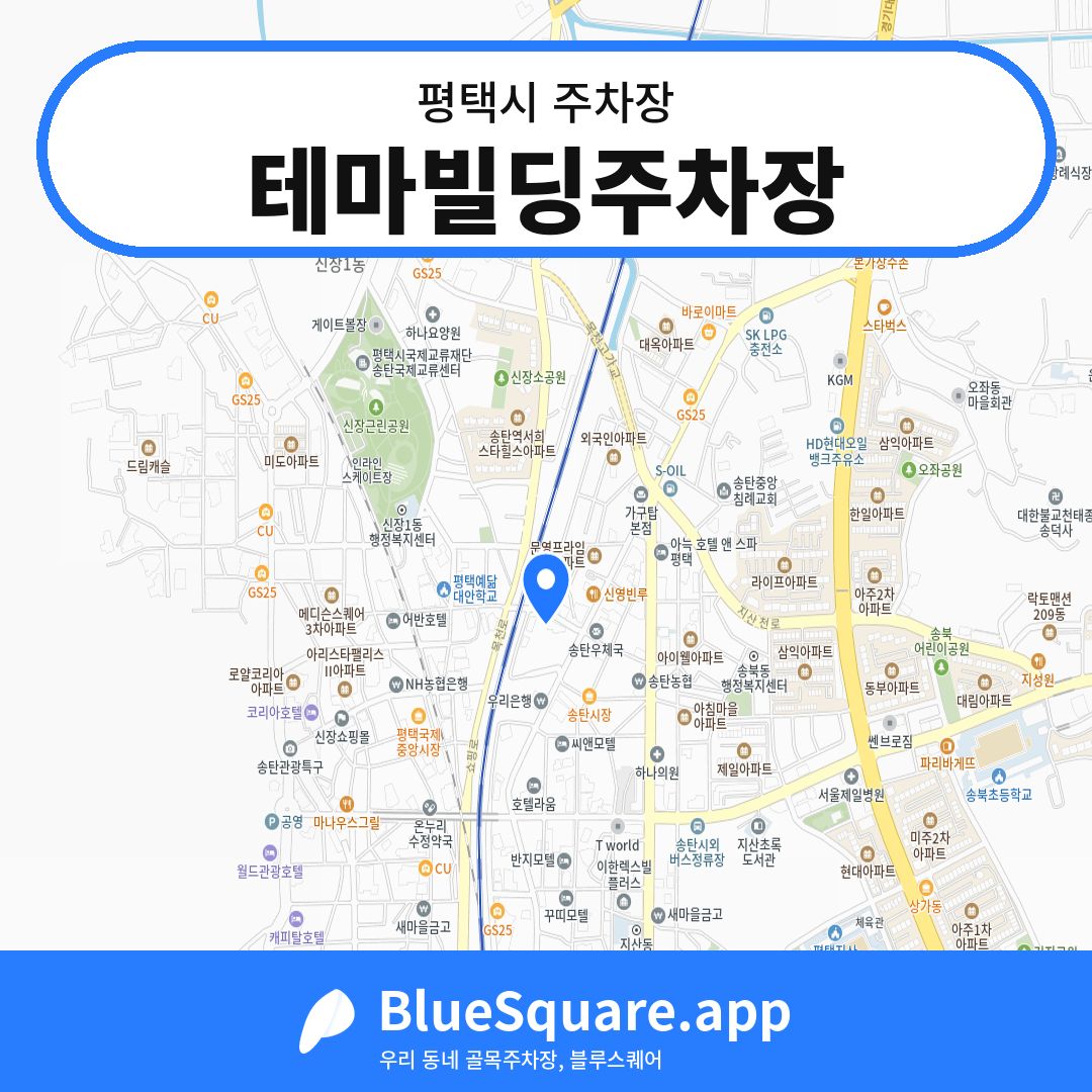 테마빌딩주차장 위치 지도 — 경기 평택시 | 블루스퀘어 주차