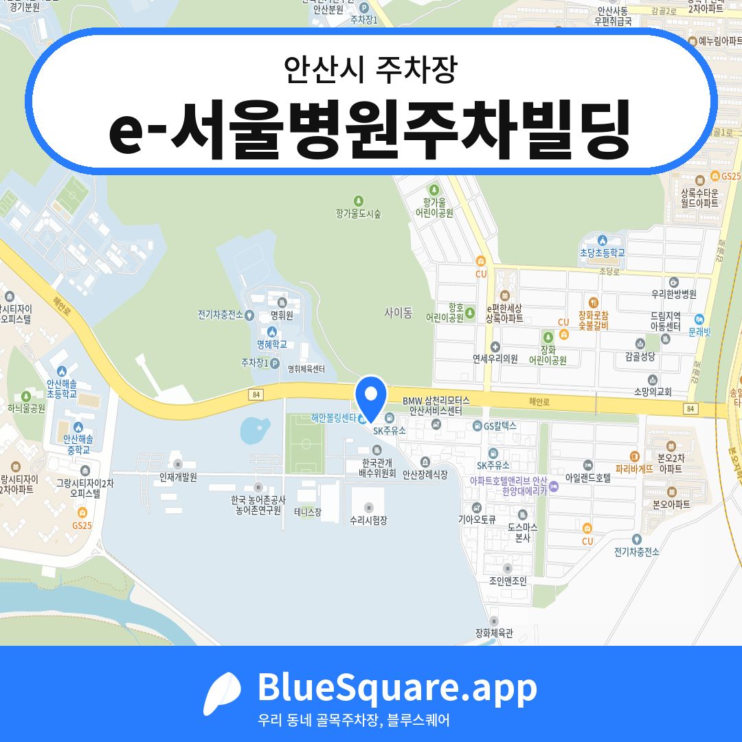 e-서울병원주차빌딩 위치 지도 — 경기 안산시 | 블루스퀘어 주차