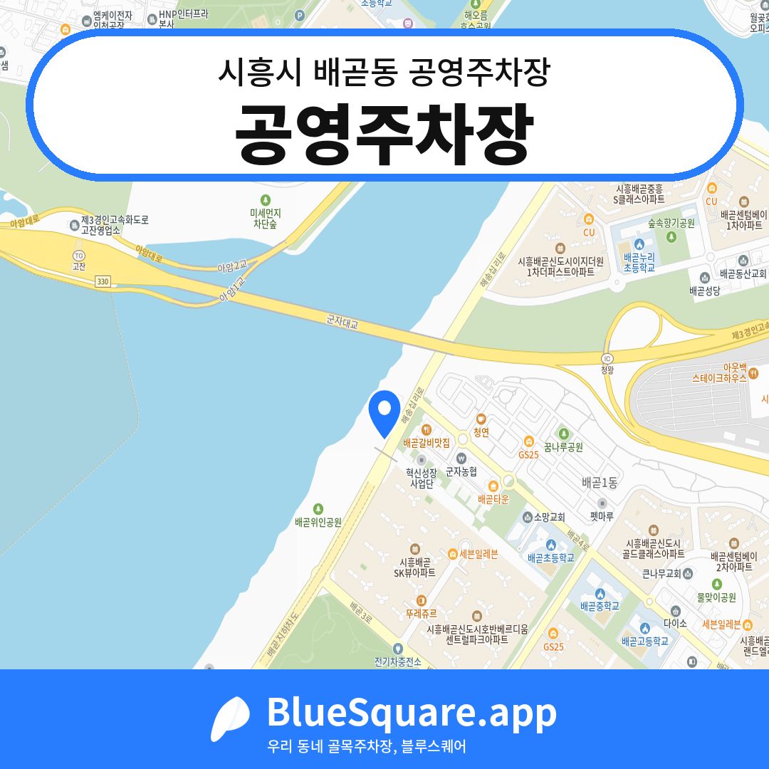공영주차장 위치 지도 — 경기 시흥시 배곧동 | 블루스퀘어 주차