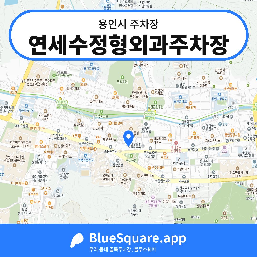 연세수정형외과주차장 위치 지도 — 경기 용인시 | 블루스퀘어 주차