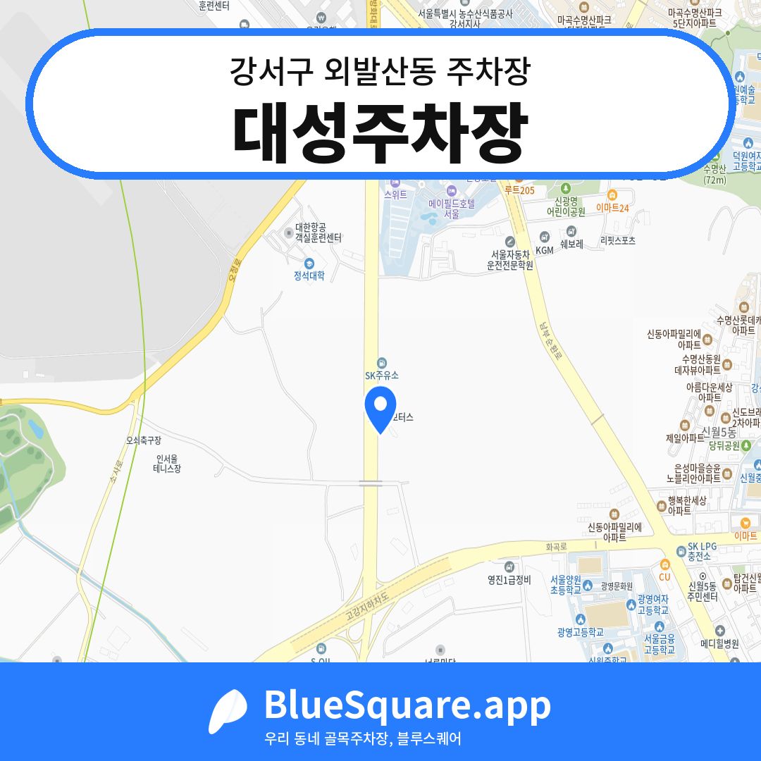 대성주차장 위치 지도 — 서울 강서구 외발산동 | 블루스퀘어 주차