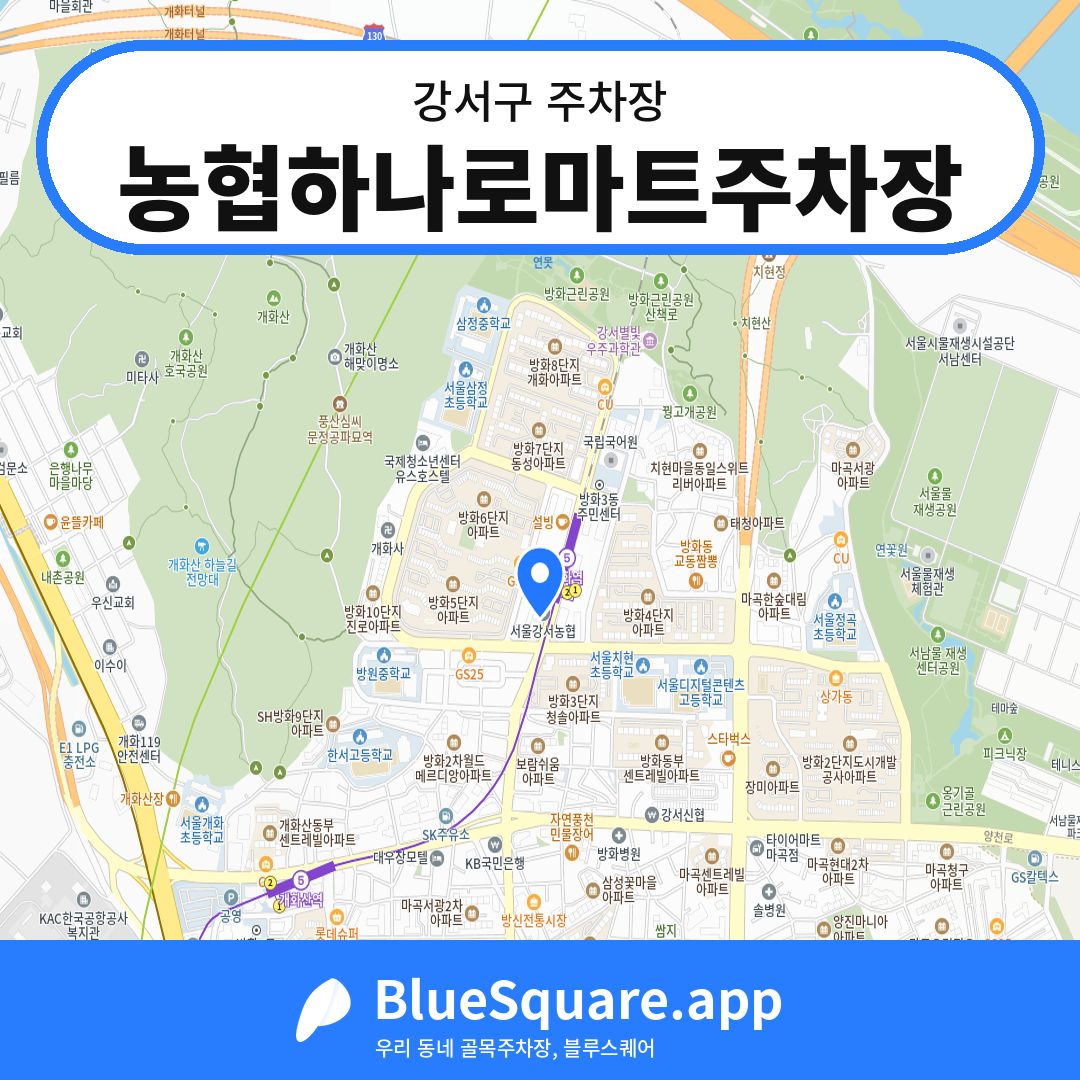 농협하나로마트주차장 위치 지도 — 서울 강서구 | 블루스퀘어 주차