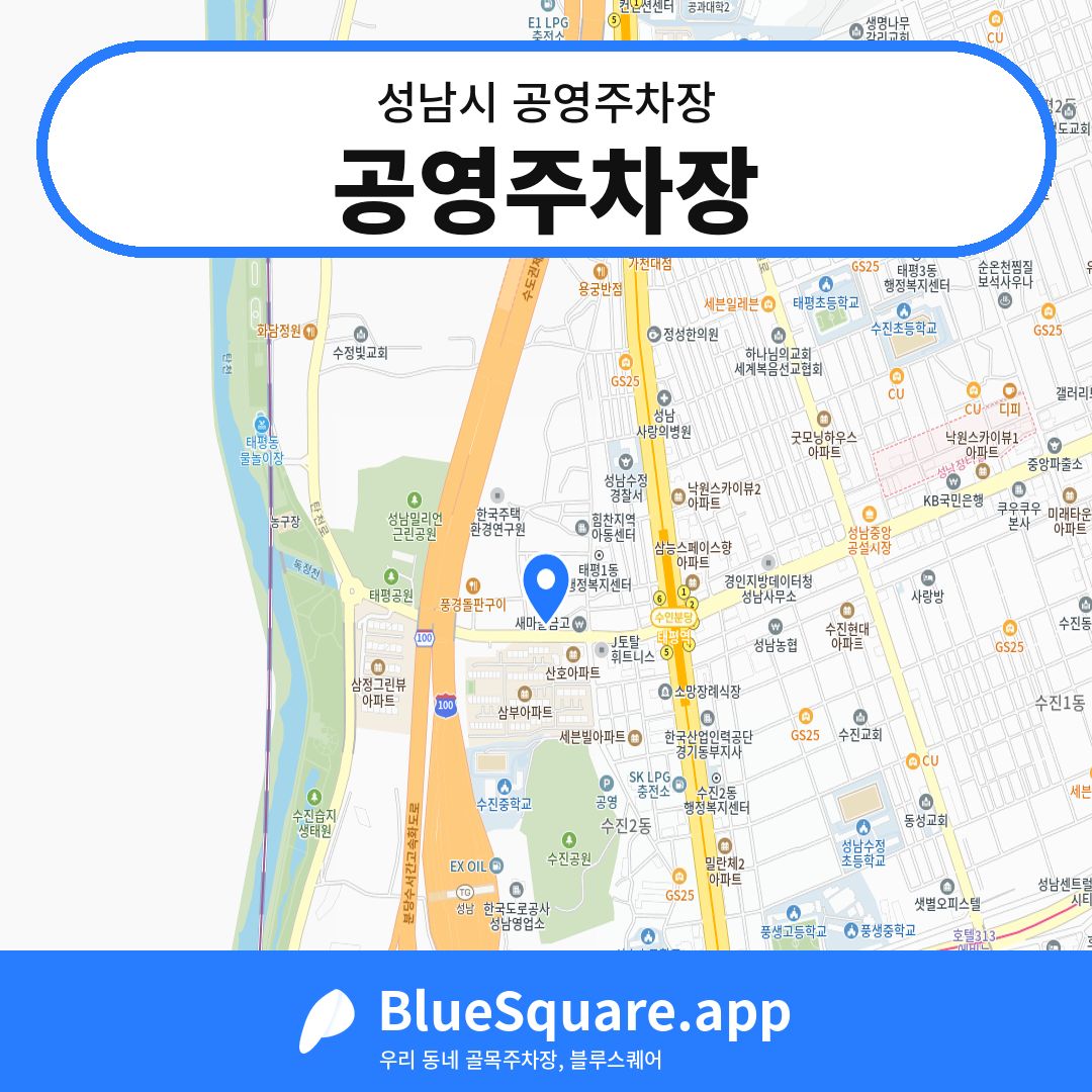 공영주차장 위치 지도 — 경기 성남시 | 블루스퀘어 주차