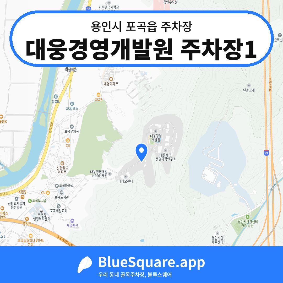 대웅경영개발원 주차장1 위치 지도 — 경기 용인시 포곡읍 | 블루스퀘어 주차
