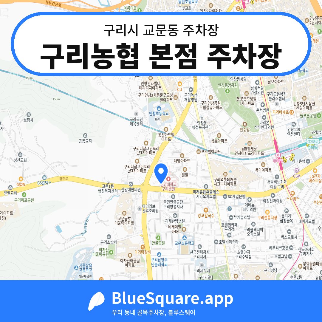 구리농협 본점 주차장 위치 지도 — 경기 구리시 교문동 | 블루스퀘어 주차