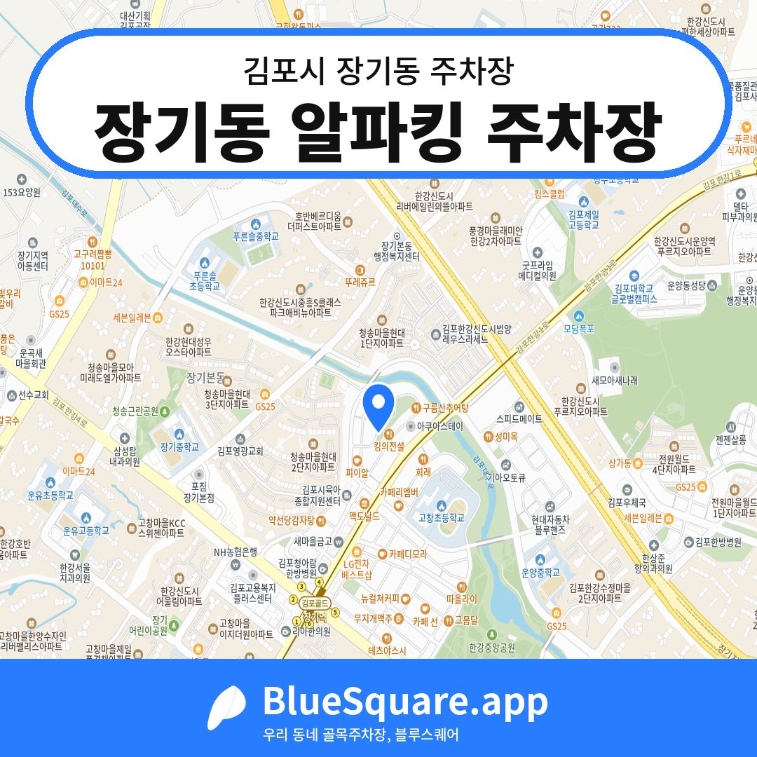 장기동 알파킹 주차장 위치 지도 — 경기 김포시 장기동 | 블루스퀘어 주차