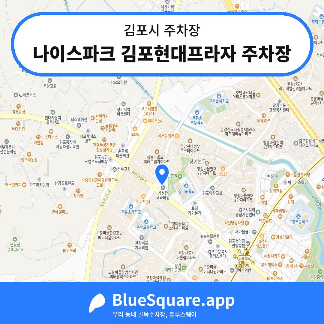 나이스파크 김포현대프라자 주차장 위치 지도 — 경기 김포시 | 블루스퀘어 주차