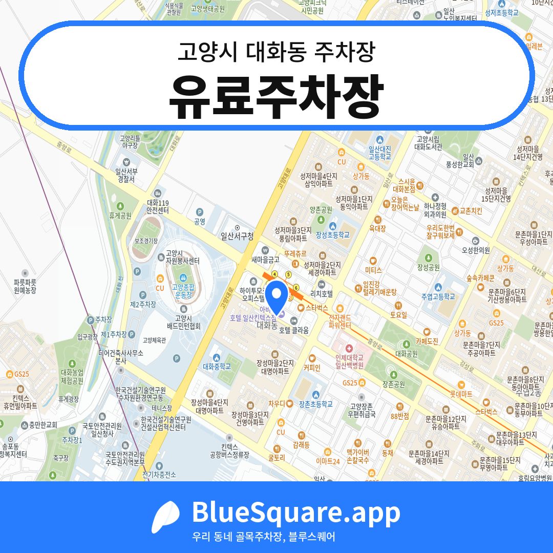 유료주차장 위치 지도 — 경기 고양시 대화동 | 블루스퀘어 주차