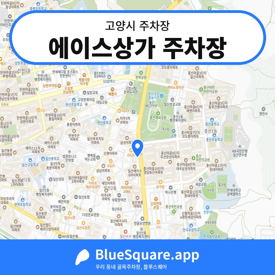 에이스상가 주차장 위치 지도 — 경기 고양시 | 블루스퀘어 주차