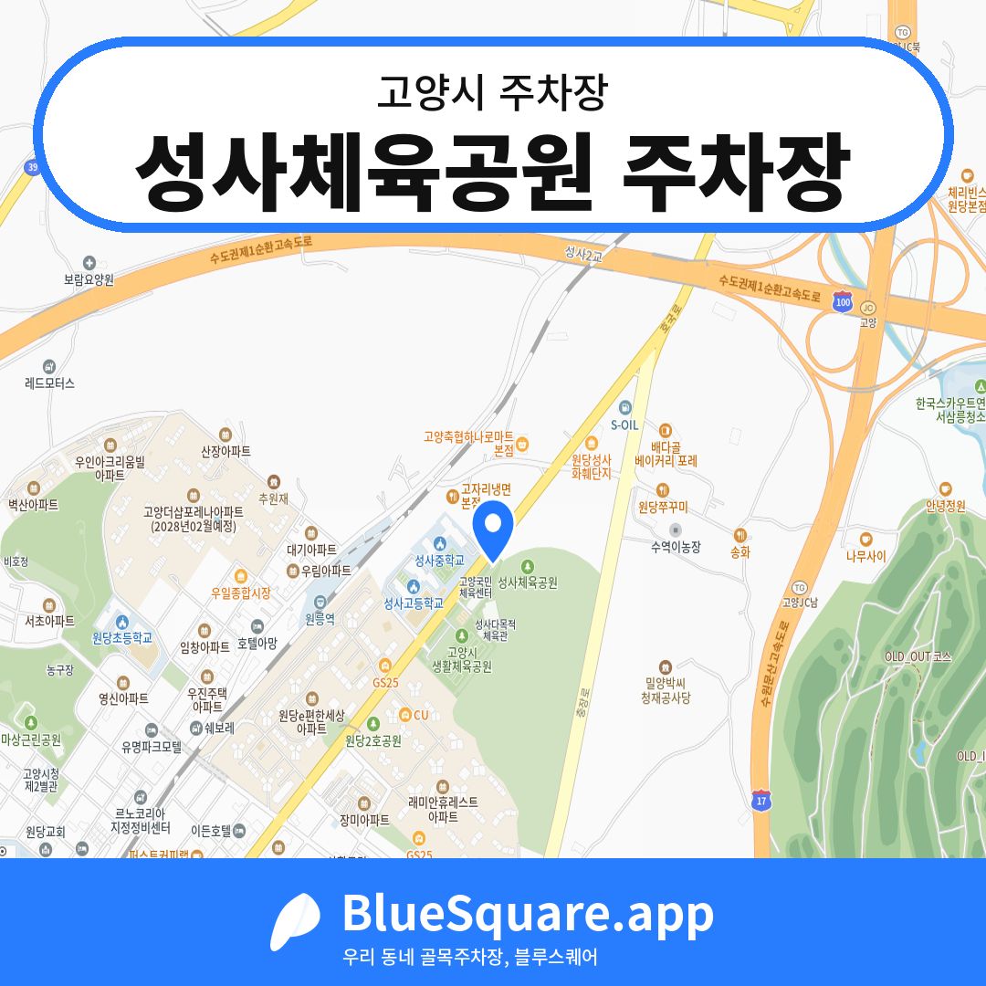 성사체육공원 주차장 위치 지도 — 경기 고양시 | 블루스퀘어 주차