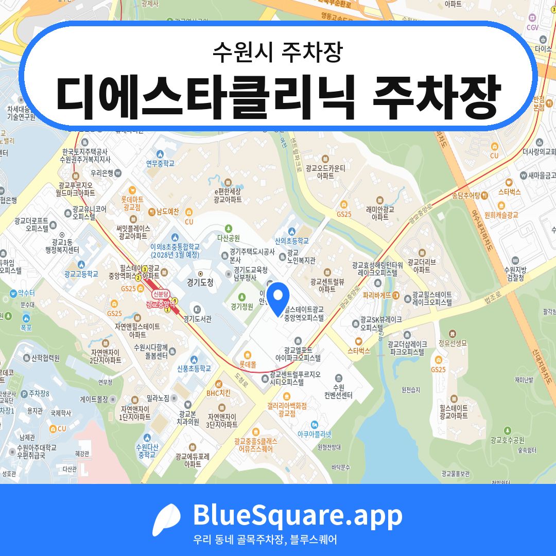 디에스타클리닉 주차장 위치 지도 — 경기 수원시 | 블루스퀘어 주차