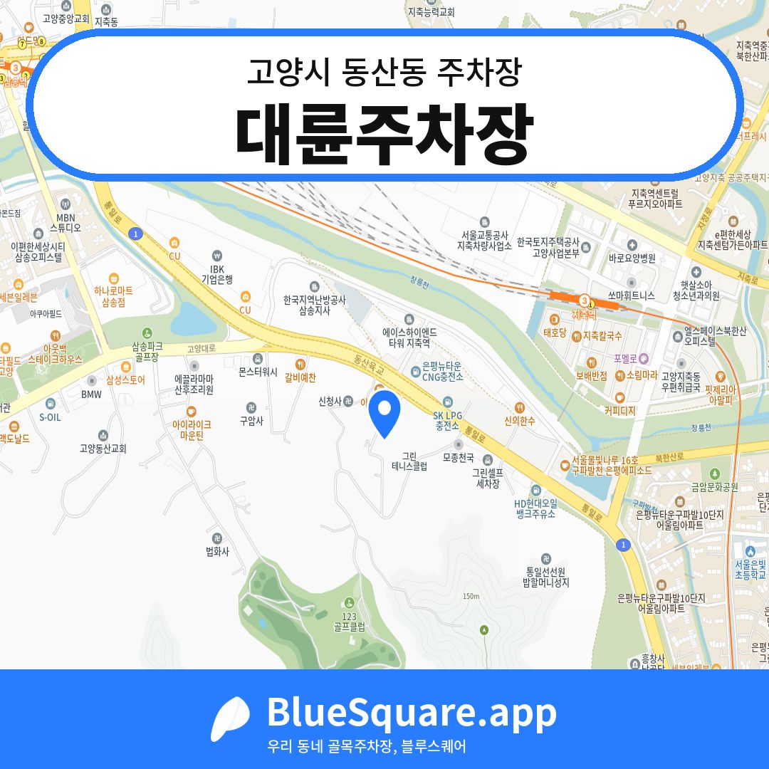 대륜주차장 위치 지도 — 경기 고양시 동산동 | 블루스퀘어 주차