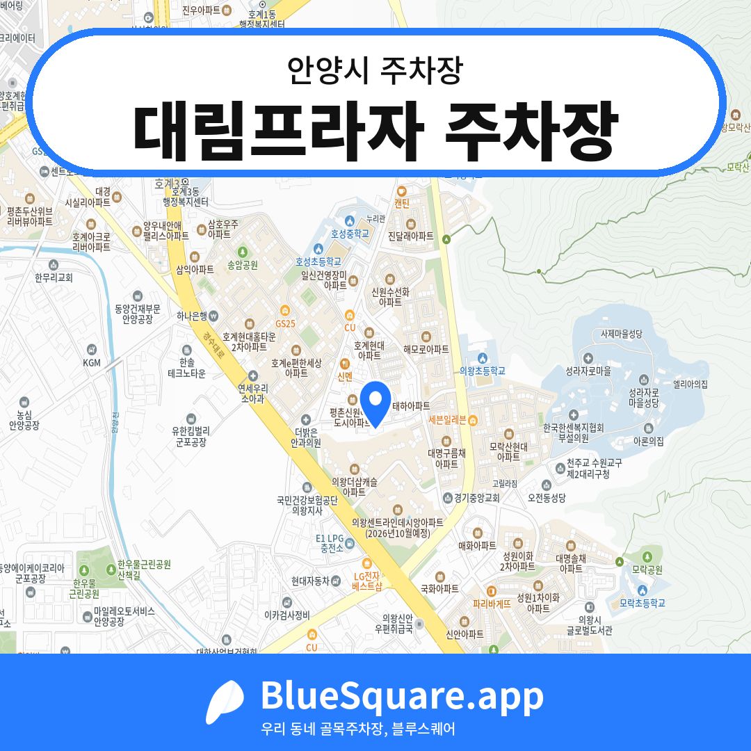 대림프라자 주차장 위치 지도 — 경기 안양시 | 블루스퀘어 주차