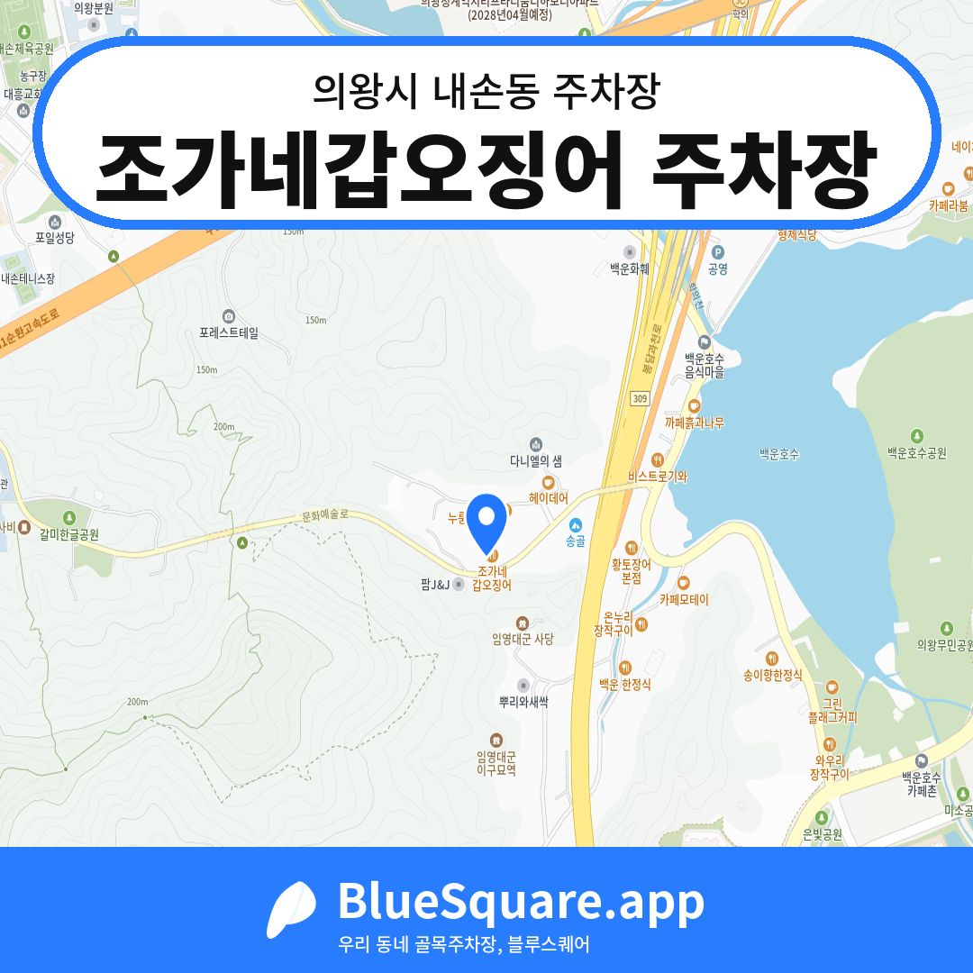 조가네갑오징어 주차장 위치 지도 — 경기 의왕시 내손동 | 블루스퀘어 주차