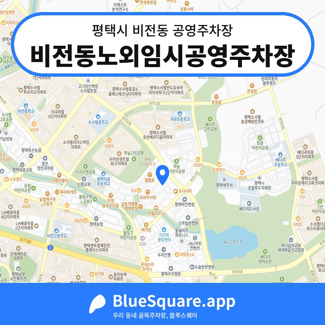 비전동노외임시공영주차장 위치 지도 — 경기 평택시 비전동 | 블루스퀘어 주차