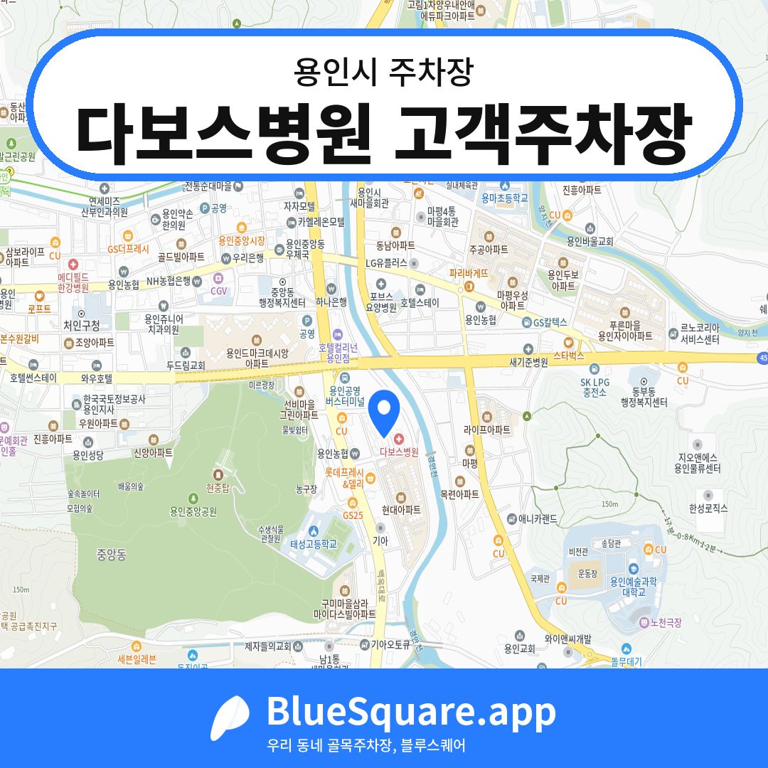 다보스병원 고객주차장 위치 지도 — 경기 용인시 | 블루스퀘어 주차