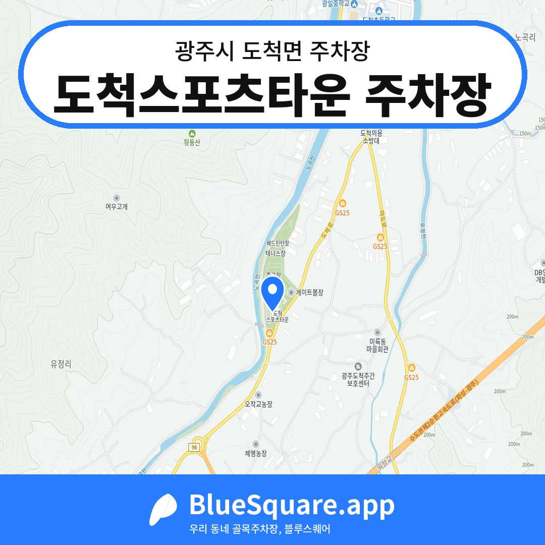 도척스포츠타운 주차장 위치 지도 — 경기 광주시 도척면 | 블루스퀘어 주차