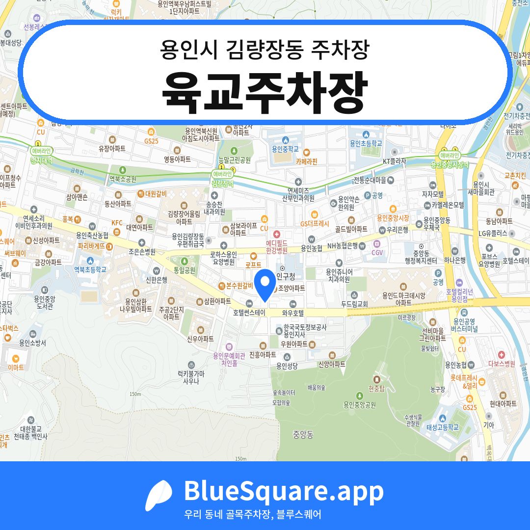 육교주차장 위치 지도 — 경기 용인시 김량장동 | 블루스퀘어 주차