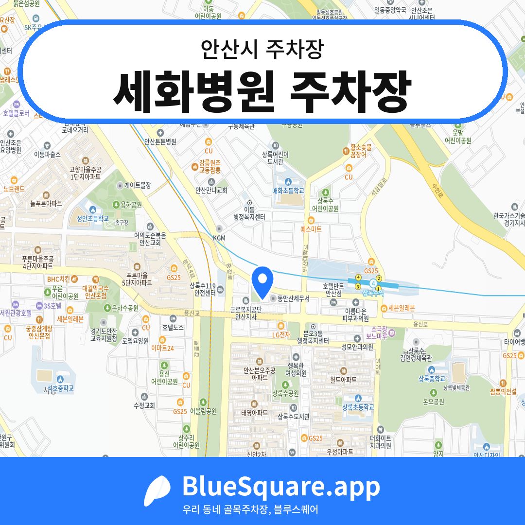 세화병원 주차장 위치 지도 — 경기 안산시 | 블루스퀘어 주차