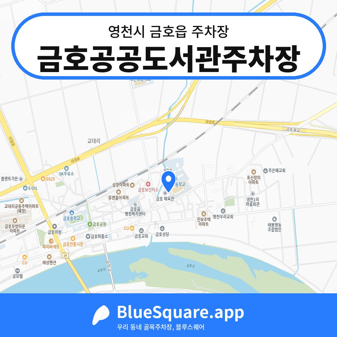 금호공공도서관주차장 위치 지도 — 경북 영천시 금호읍 | 블루스퀘어 주차