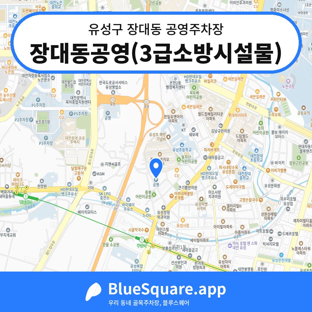 장대동공영(3급소방시설물) 위치 지도 — 대전 유성구 장대동 | 블루스퀘어 주차