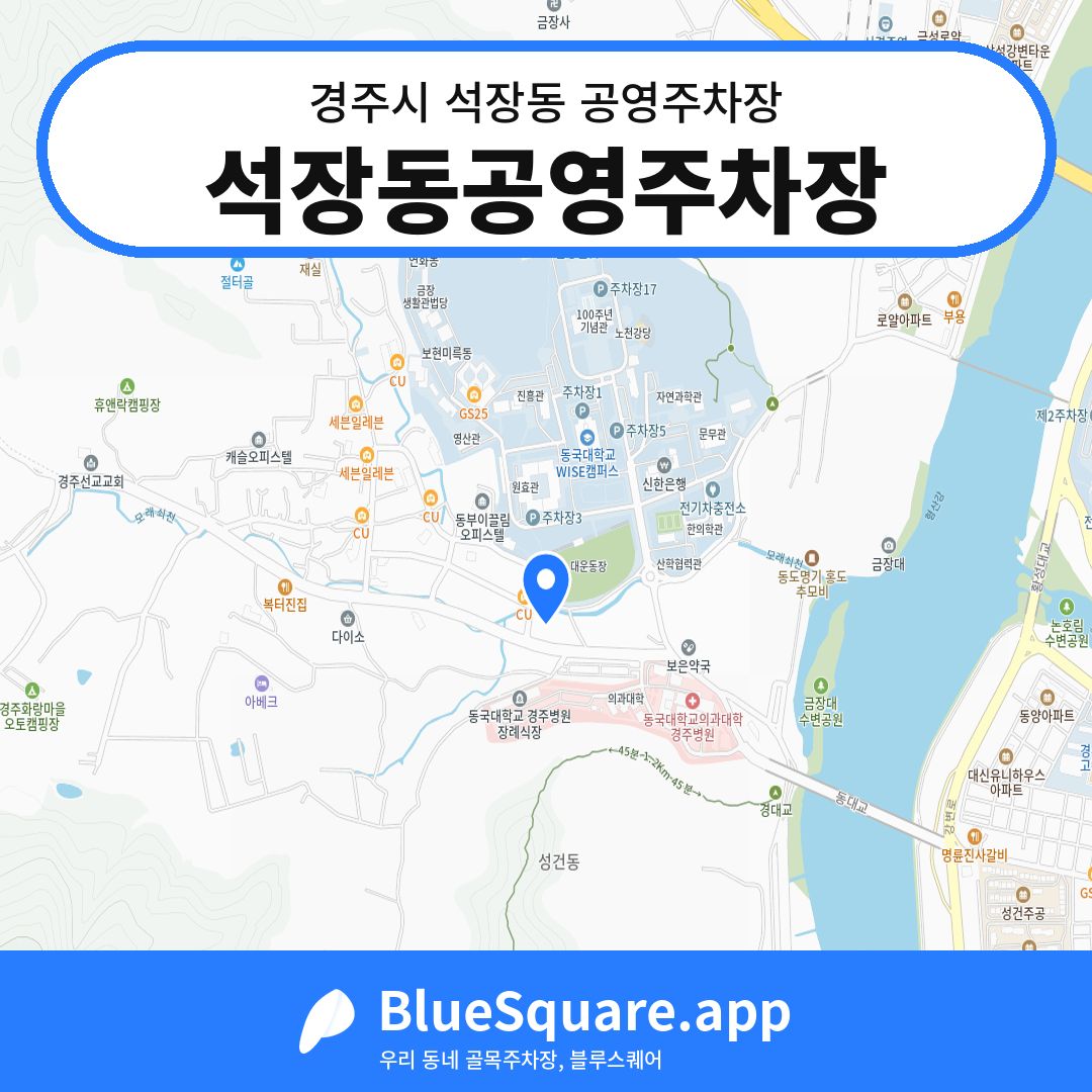 석장동공영주차장 위치 지도 — 경북 경주시 석장동 | 블루스퀘어 주차