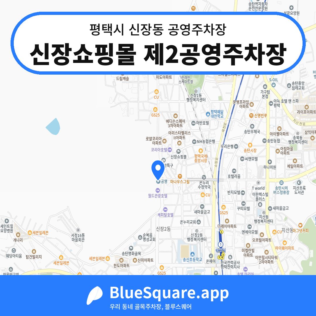 신장쇼핑몰 제2공영주차장 위치 지도 — 경기 평택시 신장동 | 블루스퀘어 주차
