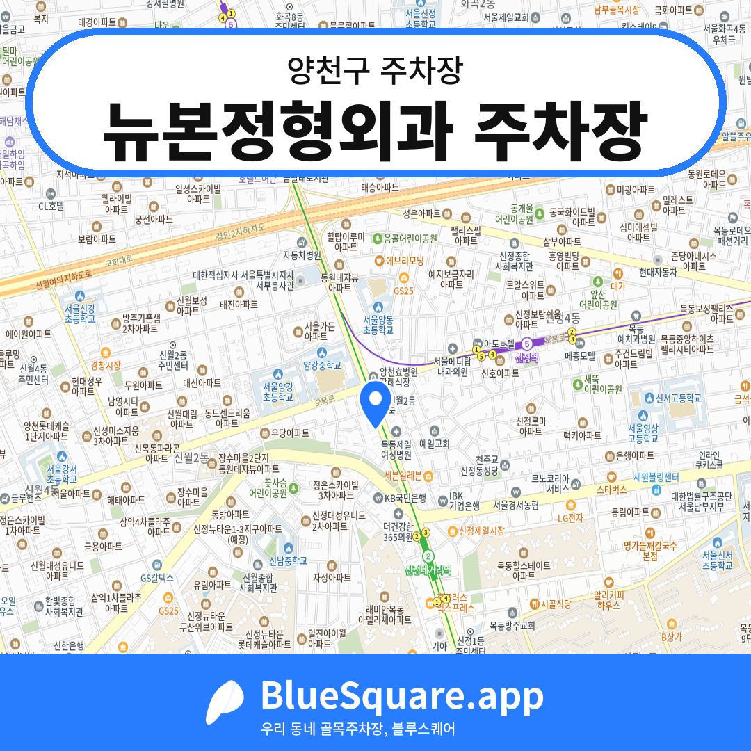 뉴본정형외과 주차장 위치 지도 — 서울 양천구 | 블루스퀘어 주차
