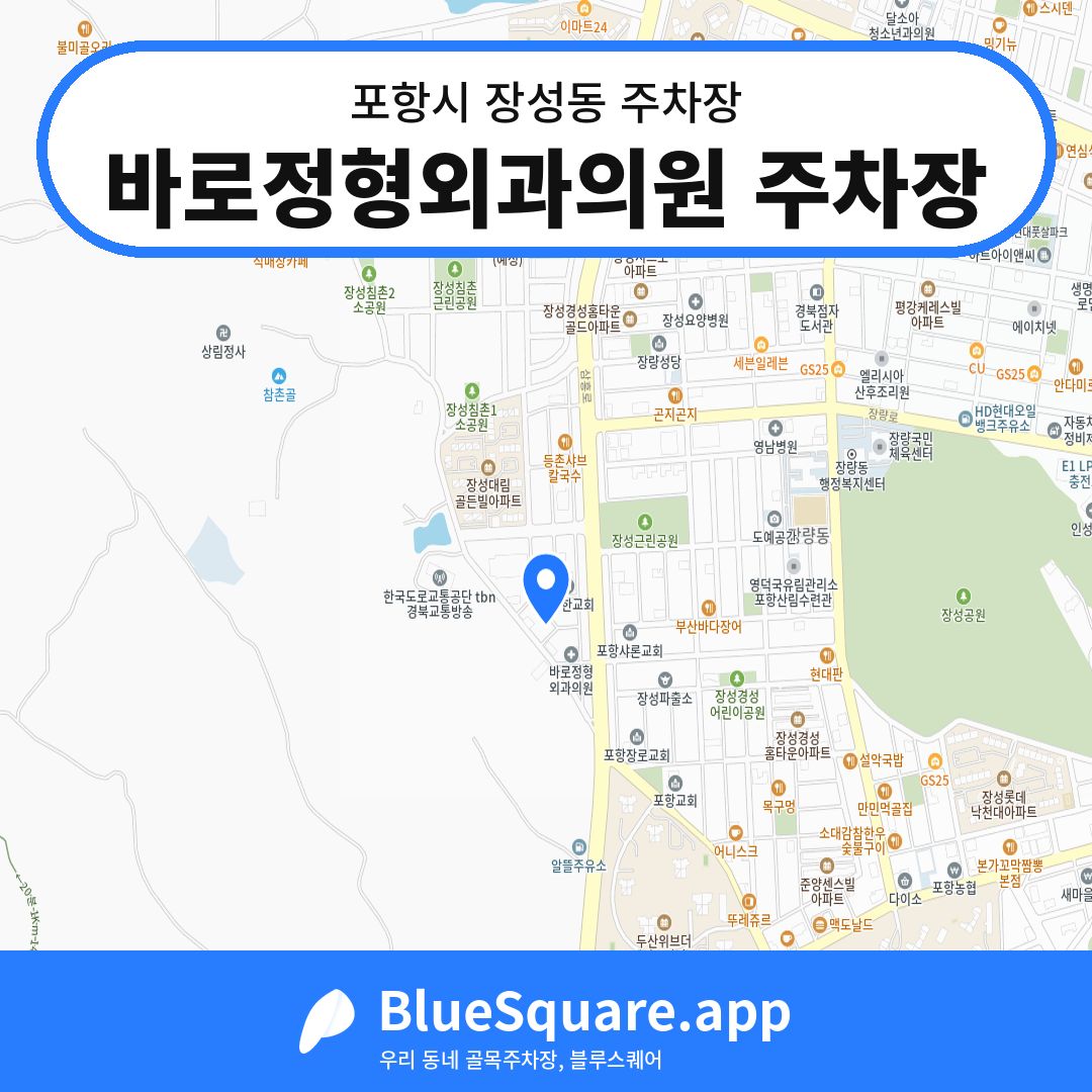 바로정형외과의원 주차장 위치 지도 — 경북 포항시 장성동 | 블루스퀘어 주차
