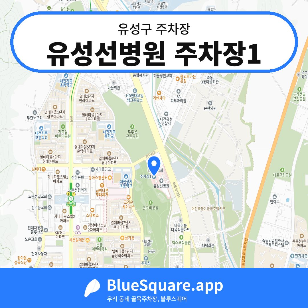 유성선병원 주차장1 위치 지도 — 대전 유성구 | 블루스퀘어 주차