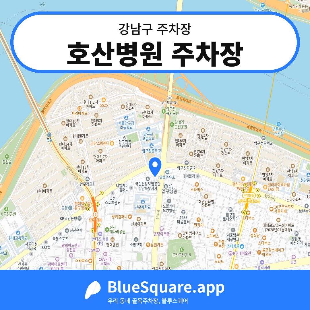 호산병원 주차장 위치 지도 — 서울 강남구 | 블루스퀘어 주차