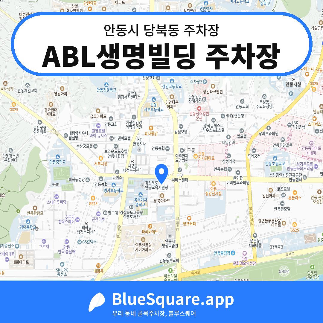 ABL생명빌딩 주차장 위치 지도 — 경북 안동시 당북동 | 블루스퀘어 주차