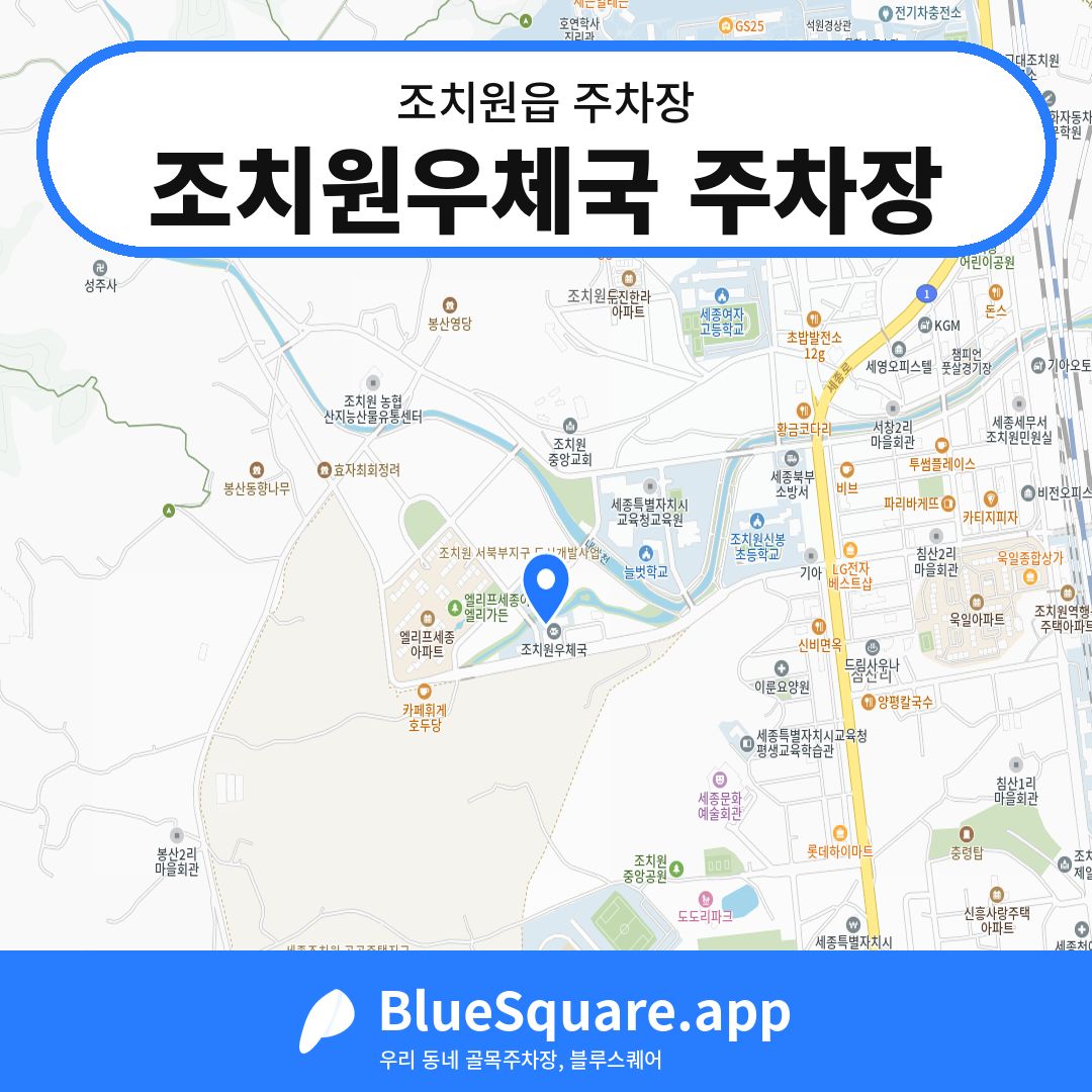 조치원우체국 주차장 위치 지도 — 세종 조치원읍 | 블루스퀘어 주차
