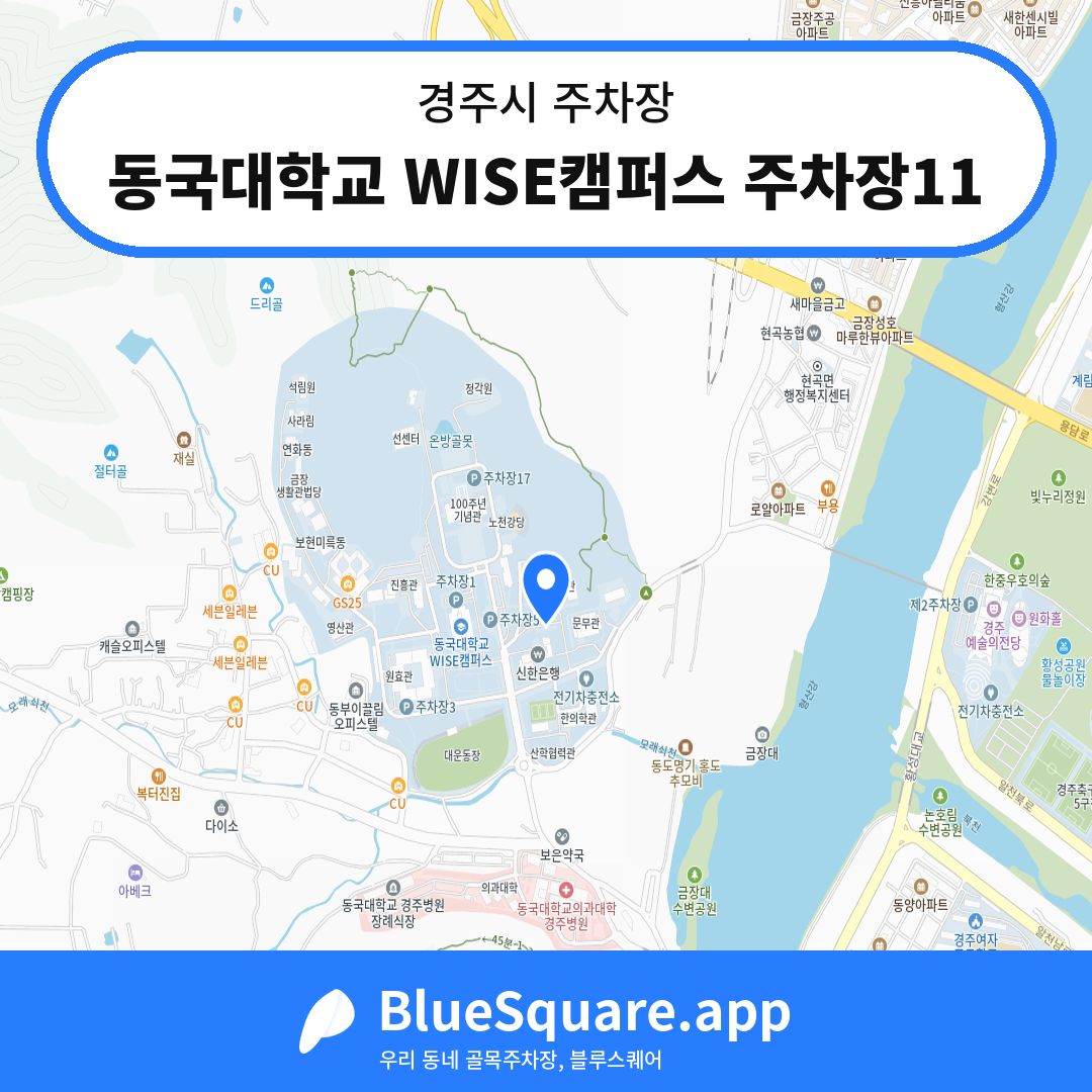동국대학교 WISE캠퍼스 주차장11 위치 지도 — 경북 경주시 | 블루스퀘어 주차